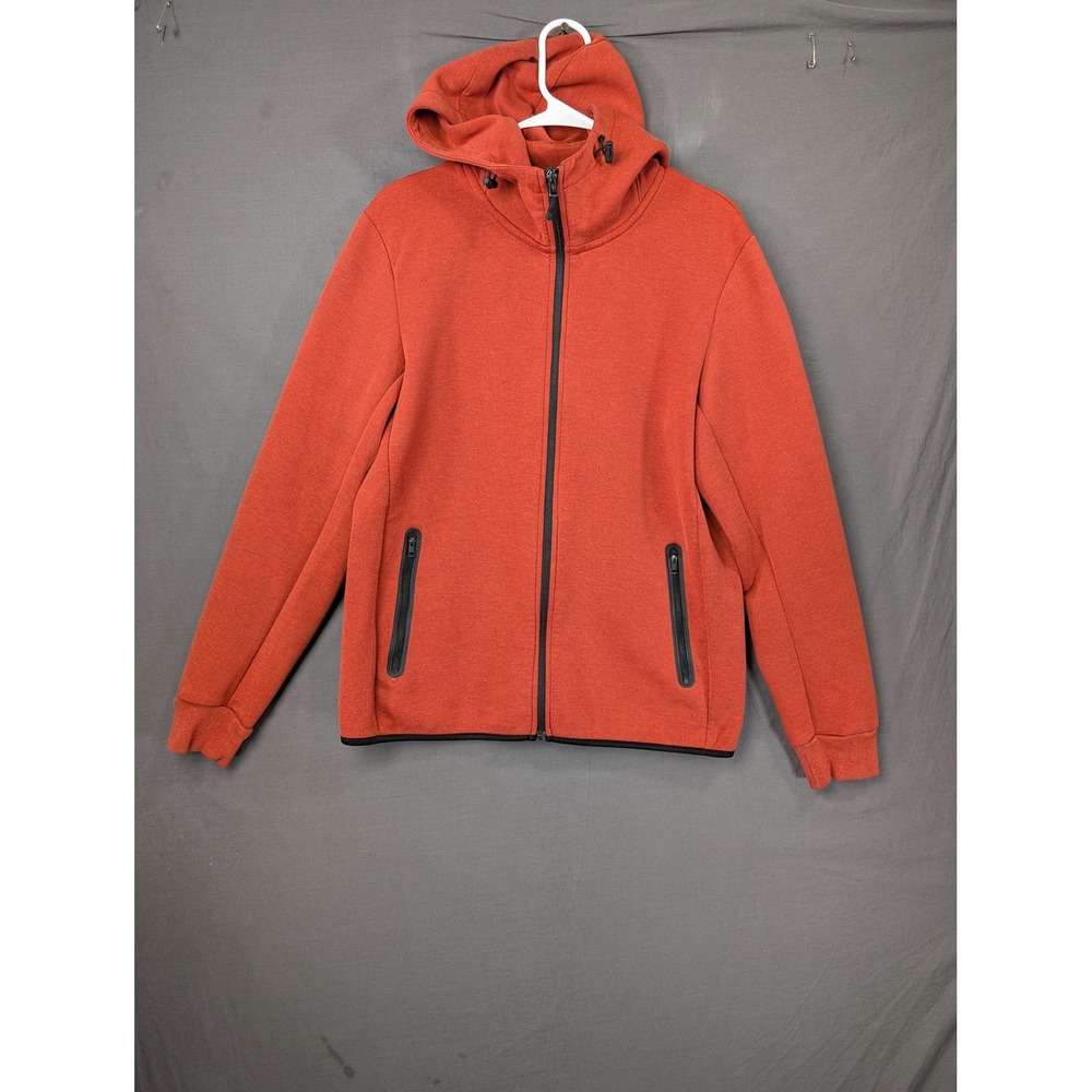 Uniqlo Dry Stretch Full Zip Hoodie Mens Medium Orange 341-400977